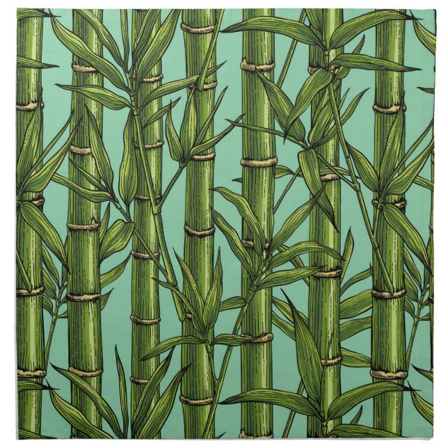 Bamboo forest on light blue cloth napkin (Front)