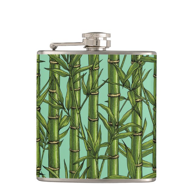 Bamboo forest on light blue flask (Front)