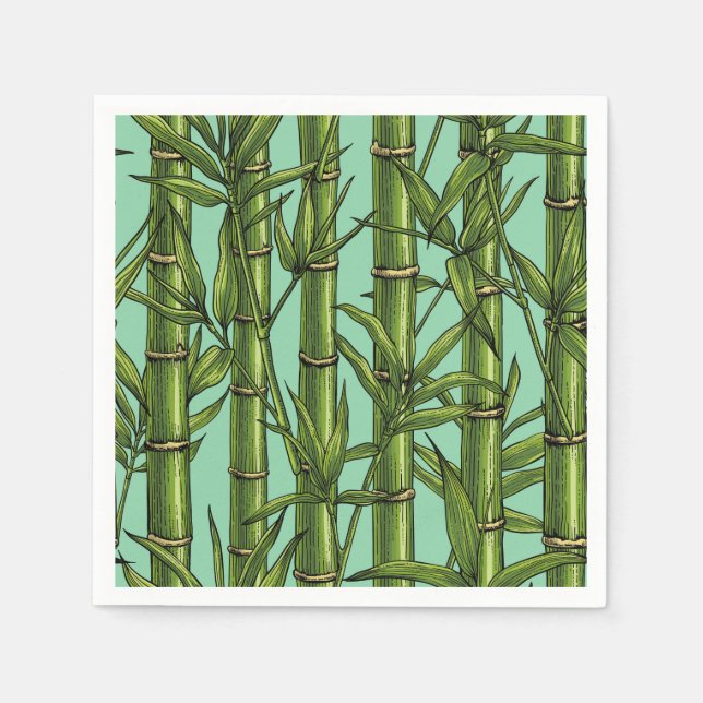 Bamboo forest on light blue napkins (Front)