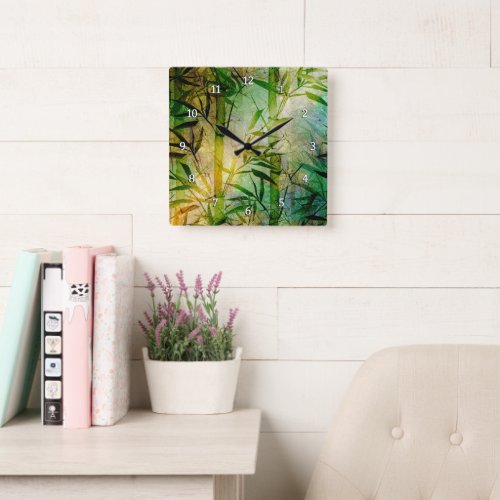 Bamboo Forest Square Wall Clock