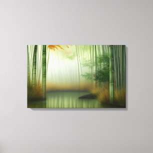 Bamboo Forest Traditional Chinese Painting Canvas Print