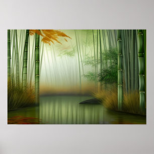 Bamboo Forest Traditional Chinese Painting Poster