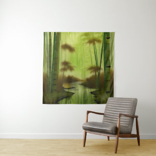 Bamboo Forest Traditional Chinese Painting Tapestry