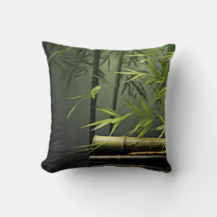 Bamboo Forest Tranquil Peaceful Nature Throw Pillow