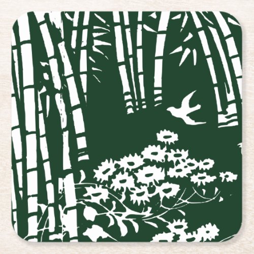 Bamboo Forest__Vintage Japanese Art Square Paper Coaster