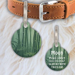 Bamboo Forest with River Pet ID Tag<br><div class="desc">Digital drawing of a harmonious scene. Bamboo forest on both sides and a calm river with large stones in the middle. A mountainous landscape in the background. 
Harmonious,  calm green in green.</div>