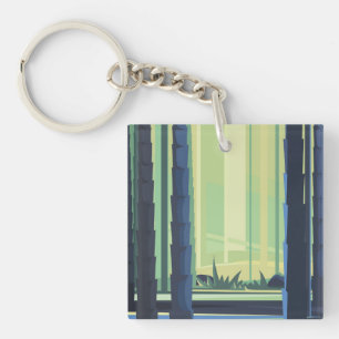 Bamboo forests keychain
