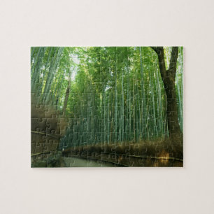 Bamboo Forrest in Arashiyama, Sagano, Kyoto, Japan Jigsaw Puzzle