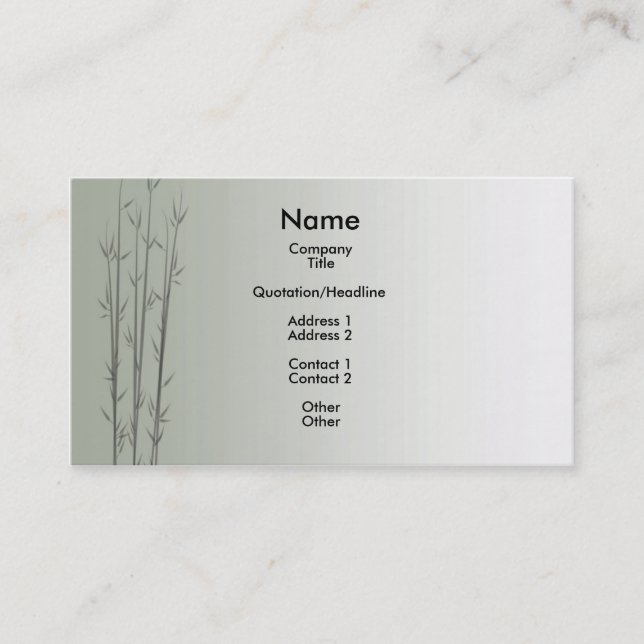 Bamboo/Fung Shui Business Card (Front)