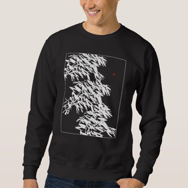 Bamboo Graphic Bamboo Silhouette Botanical White a Sweatshirt (Front)