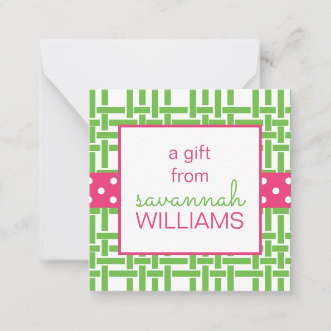 Bamboo & Grosgrain  Gift Enclosure Cards (Front)