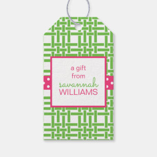 Bamboo & Grosgrain Personalized Gift Tags