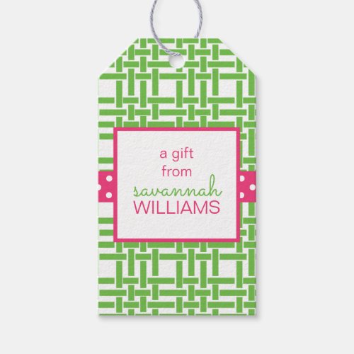 Bamboo  Grosgrain Personalized Gift Tags
