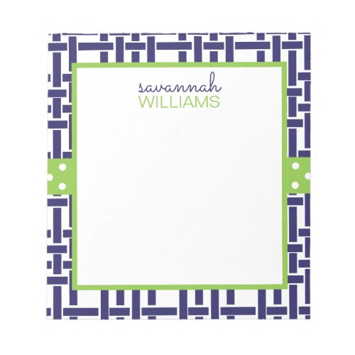 Bamboo  Grosgrain Personalized Notepad