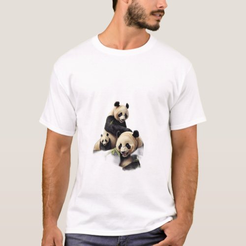 Bamboo Harmony Panda Family Feast T_Shirt