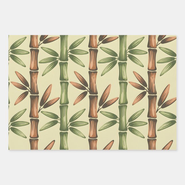 Bamboo Harmony  Wrapping Paper Sheets (Front)
