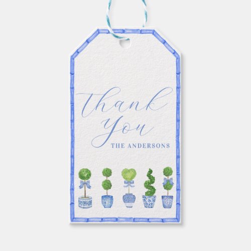 Bamboo Heart Topiary  Chinoiserie Thank You Gift Gift Tags