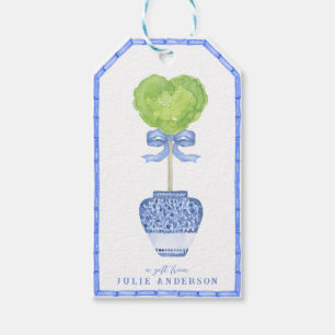 Bamboo Heart Topiary Garden Chinoiserie Gift Tags