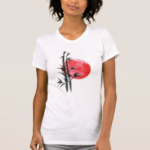 Bamboo in front of red sun  T-Shirt