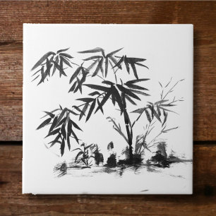 Bamboo in Water Ceramic Tile