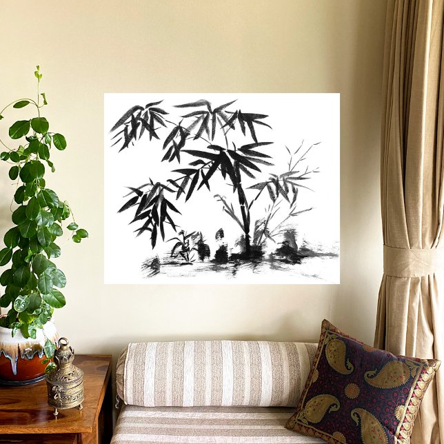 Bamboo in Water Faux Canvas Print (Creator Uploaded)