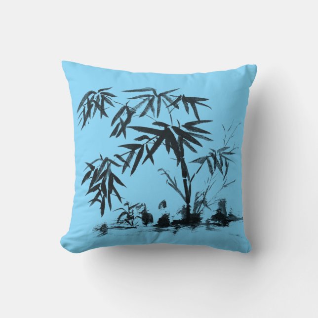 Bamboo in Water Throw Pillow (Front)