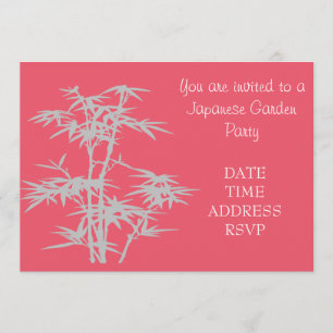 Bamboo Japanese Garden party function Invitation