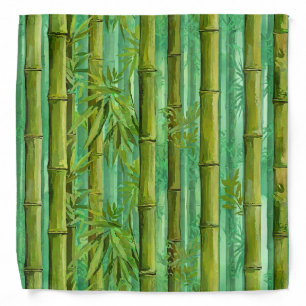 Bamboo Jungle Grove Warm Cool Greens Bandana