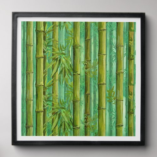 Bamboo Jungle Grove Warm Cool Greens Peel And Stick Photo Tile