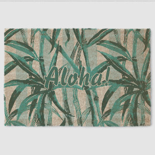 Bamboo Jungle Hawaiian Stripe - Teal  Fiber Doormat