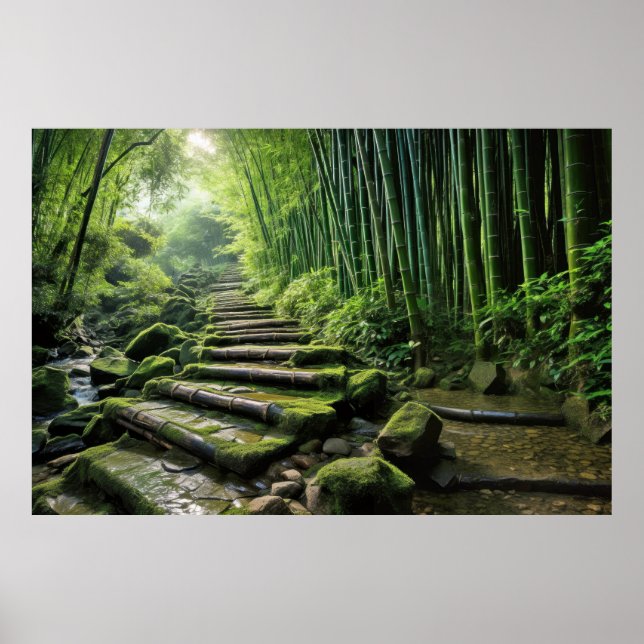 Bamboo Landscape Meditation Serene Calm Poster (Front)