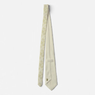 Bamboo Leaf Pattern Tie – Elegant Monogram Style