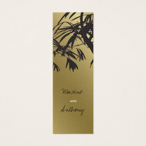 Customizable Bamboo Leaves Black + Gold Thank You Gift Tag / Business Card Templates