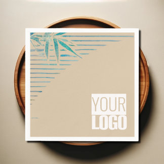 bamboo leaves in beige - add logo napkins