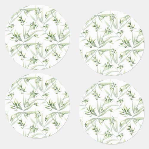 bamboo leaves on a white background kids labels