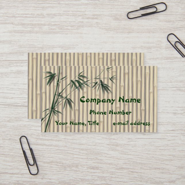 Bamboo leaves Screen Business Card (Front/Back In Situ)