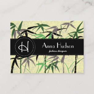 Bamboo Leaves, Shoots, Floristry, Flower Shop Business Card