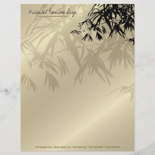 Bamboo Leaves Silhouette Business Letterhead