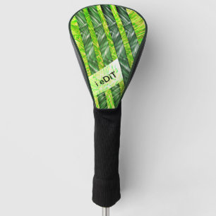 Bamboo-like features, aged green, yellowish golf head cover