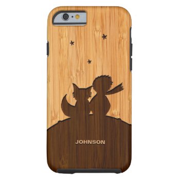 Bamboo Look & Engraved Little Prince Fox Pattern Tough Iphone 6 Case by CityHunter at Zazzle
