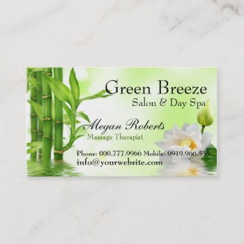 Bamboo Lotus Reiki Spa Skin Care Massage Salon Appointment Card by riverme at Zazzle