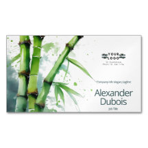 Bamboo magnet business card modern fresh natural