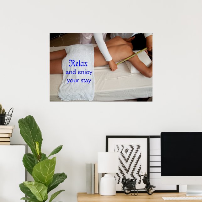 Bamboo Massage for Shoulder Relief Poster (Home Office)