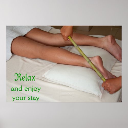Bamboo Massage On Ankle Poster