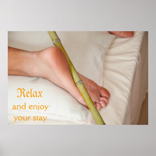 Bamboo Massage On Bottom of foot Poster