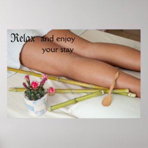 Bamboo Massage Tools Beside Legs Poster