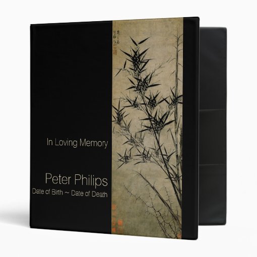 Bamboo Memorial Guest Book Binder Zazzle