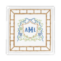 Bamboo & Olive Topiary Crest | Monogram