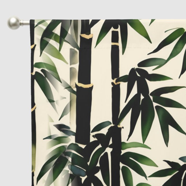 Bamboo on Beige Blackout Curtains (Pocket)