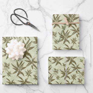 Bamboo on Beige Sheers - seamless surface pattern. Wrapping Paper Sheets